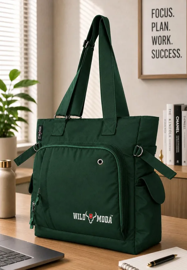 Green_Polyester_Solid_Zip_Closure_Shoulder_Bag_For_Women_(34_X_38_Cm)