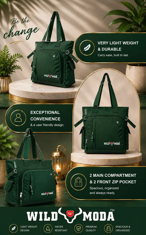 Green_Polyester_Solid_Zip_Closure_Shoulder_Bag_For_Women_(34_X_38_Cm)