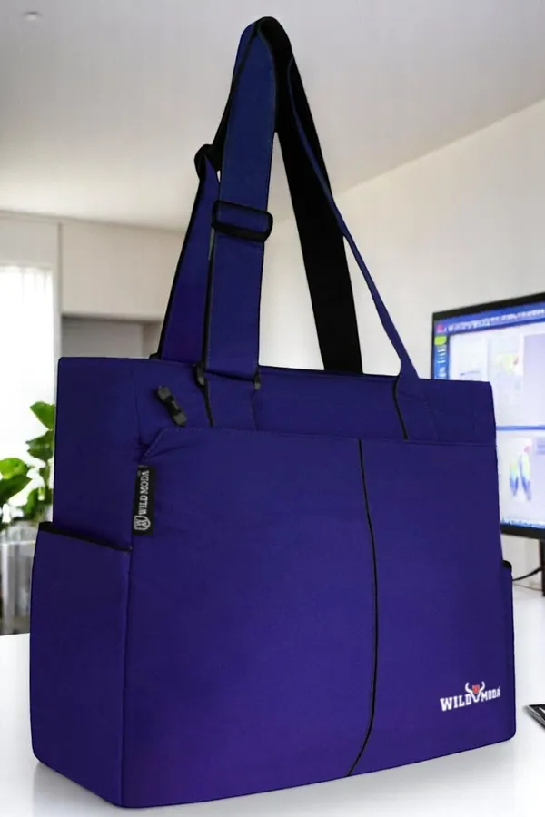 Blue_Polyester_Solid_Zip_Closure_Tote_For_Women_(34_X_35_Cm)