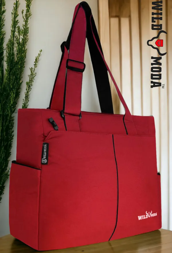 Red_Polyester_Solid_Zip_Closure_Tote_For_Women_(34_X_35_Cm)