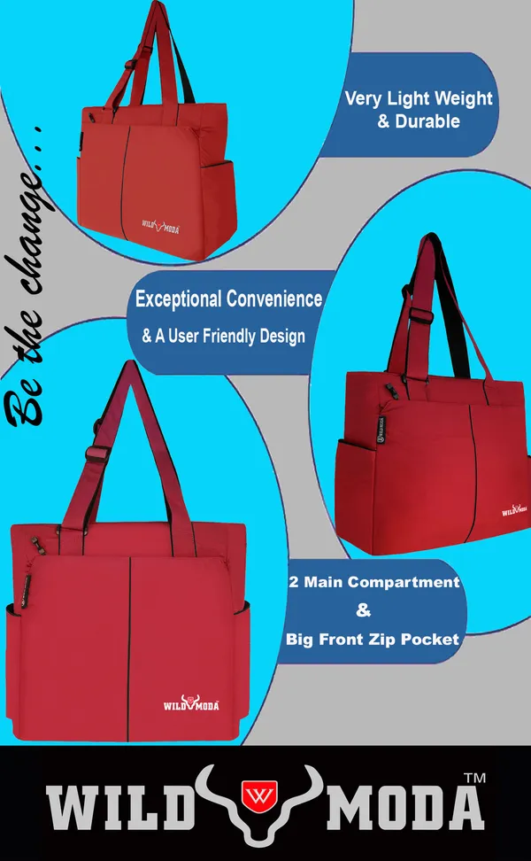 Red_Polyester_Solid_Zip_Closure_Tote_For_Women_(34_X_35_Cm)