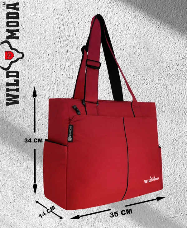Red_Polyester_Solid_Zip_Closure_Tote_For_Women_(34_X_35_Cm)