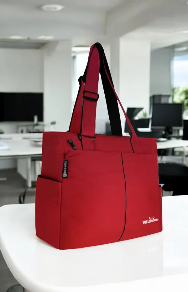 Red_Polyester_Solid_Zip_Closure_Shoulder_Bag_For_Women_(34_X_35_Cm)