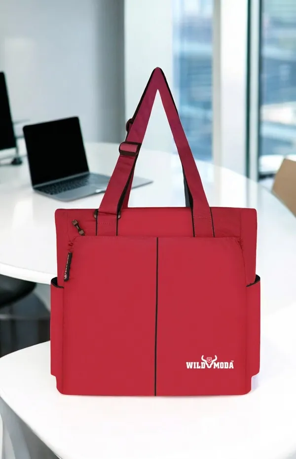 Red_Polyester_Solid_Zip_Closure_Shoulder_Bag_For_Women_(34_X_35_Cm)