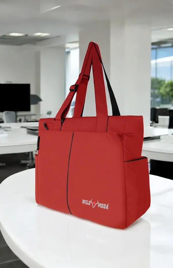 Red_Polyester_Solid_Zip_Closure_Shoulder_Bag_For_Women_(34_X_35_Cm)