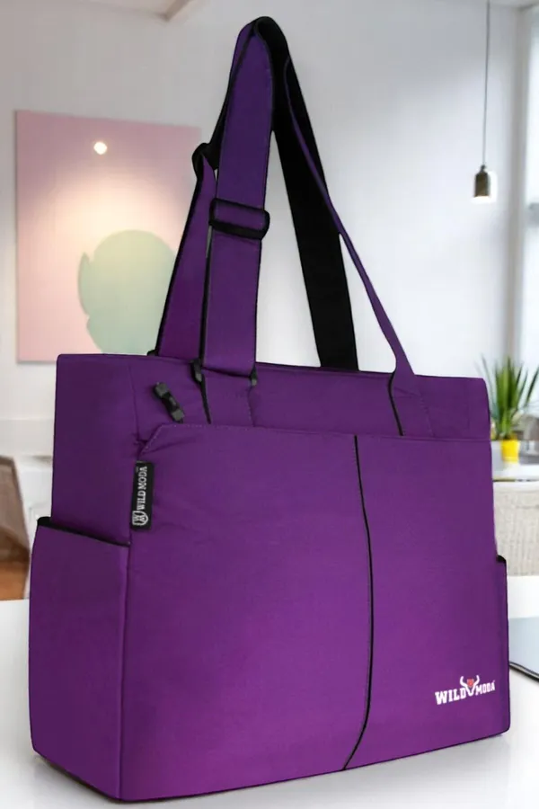 Purple_Polyester_Solid_Zip_Closure_Tote_For_Women_(34_X_35_Cm)