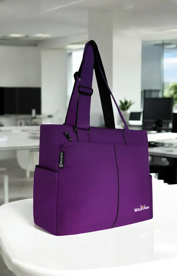 Purple_Polyester_Solid_Zip_Closure_Shoulder_Bag_For_Women_(34_X_35_Cm)