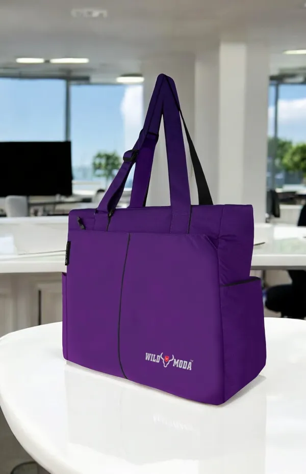 Purple_Polyester_Solid_Zip_Closure_Shoulder_Bag_For_Women_(34_X_35_Cm)