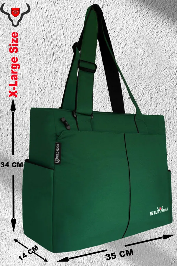 Green_Polyester_Solid_Zip_Closure_Tote_For_Women_(34_X_35_Cm)