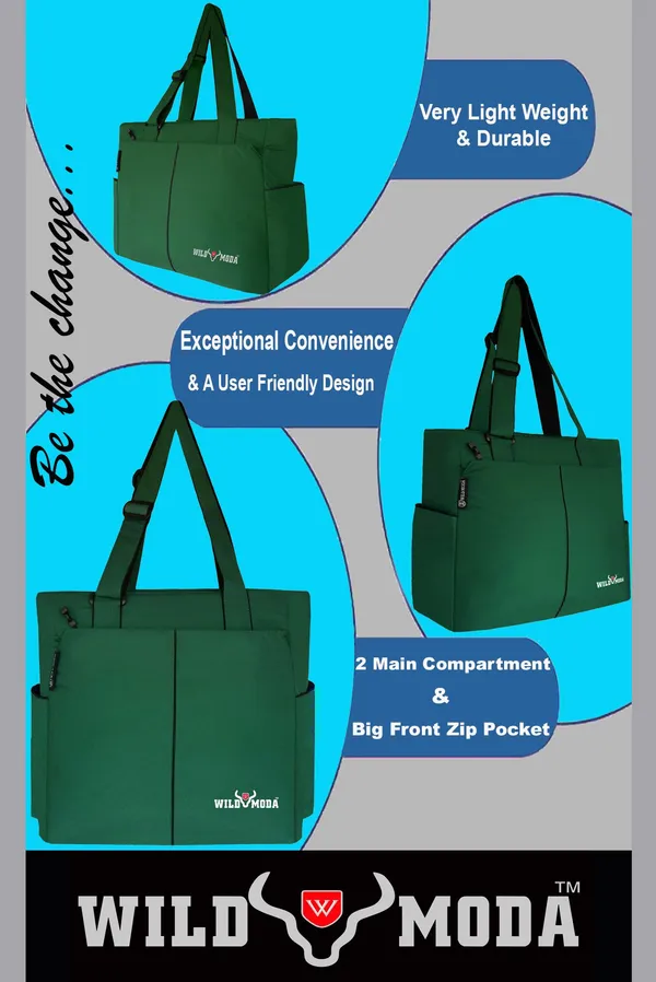 Green_Polyester_Solid_Zip_Closure_Tote_For_Women_(34_X_35_Cm)