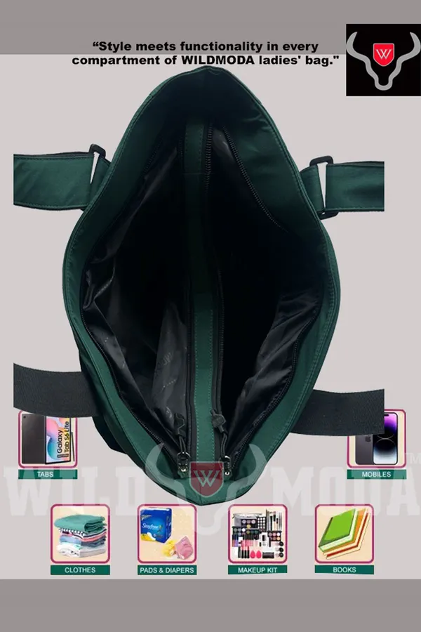 Green_Polyester_Solid_Zip_Closure_Tote_For_Women_(34_X_35_Cm)