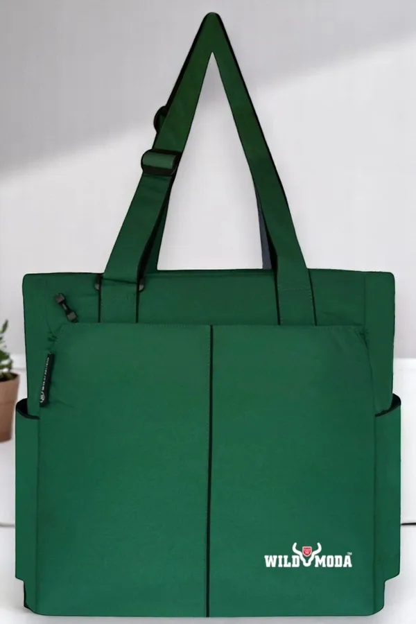Green_Polyester_Solid_Zip_Closure_Tote_For_Women_(34_X_35_Cm)