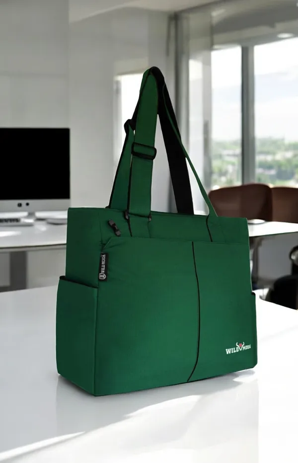 Green_Polyester_Solid_Zip_Closure_Shoulder_Bag_For_Women_(34_X_35_Cm)