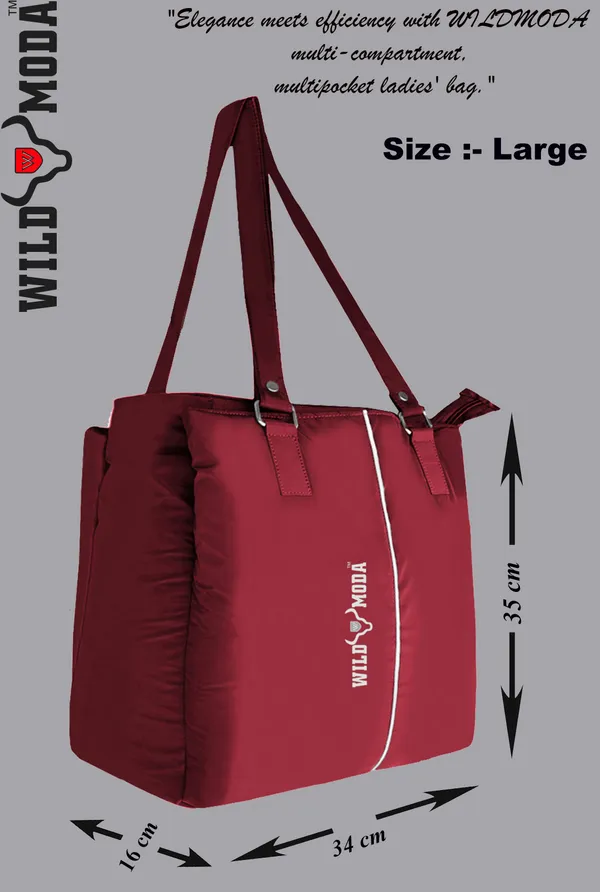 Maroon_Polyester_Zip_Closure_Shoulder_Bag_For_Women_(35_X_34_Cm)