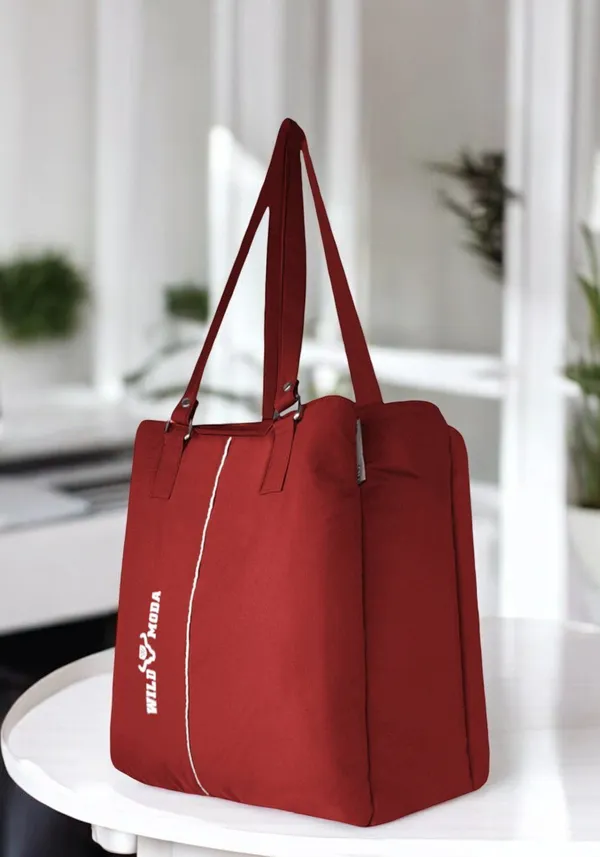 Maroon_Polyester_Zip_Closure_Shoulder_Bag_For_Women_(35_X_34_Cm)