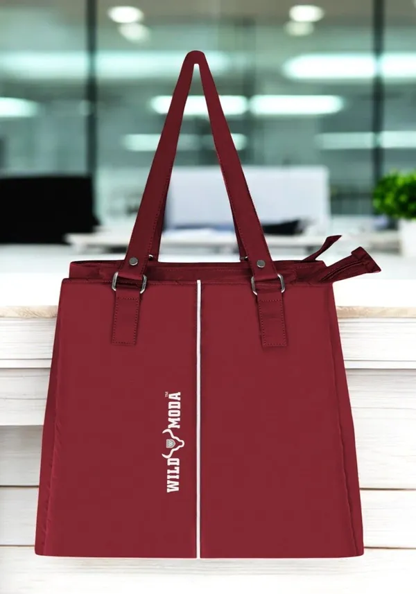 Maroon_Polyester_Zip_Closure_Shoulder_Bag_For_Women_(35_X_34_Cm)