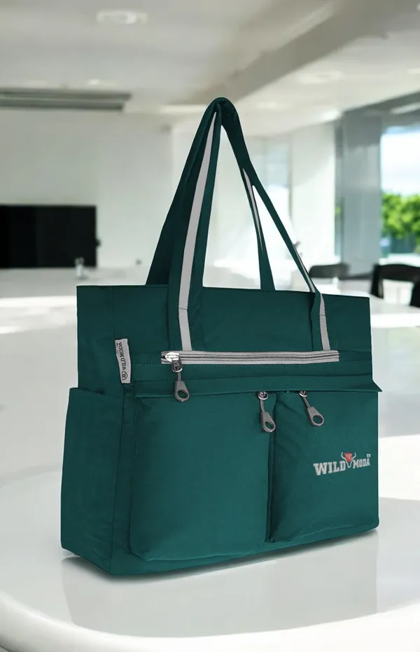 Green_Polyester_Solid_Zip_Closure_Shoulder_Bag_For_Women_(34_X_32_Cm)