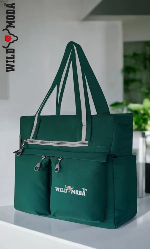 Green_Polyester_Solid_Zip_Closure_Shoulder_Bag_For_Women_(34_X_32_Cm)