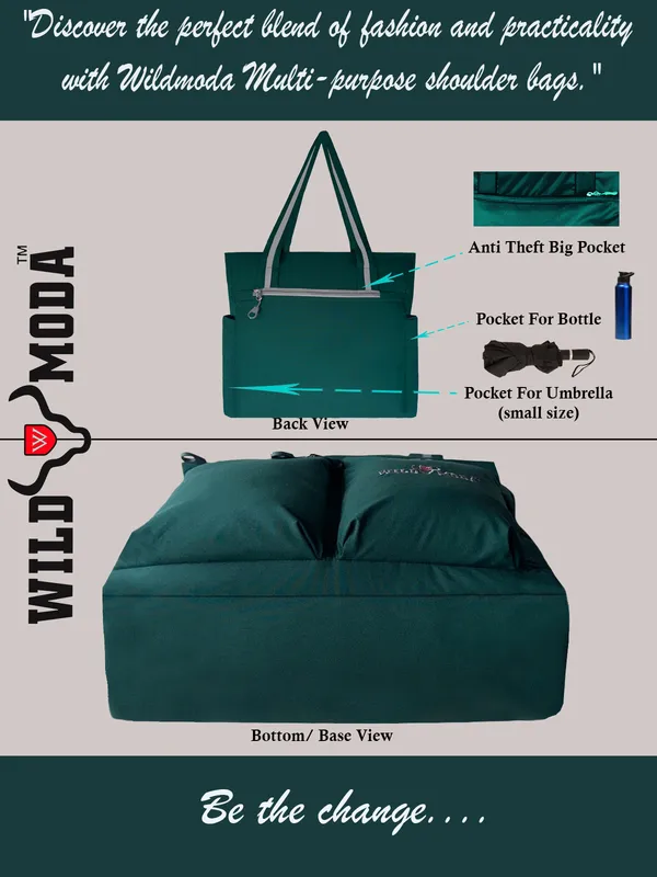 Green_Polyester_Solid_Zip_Closure_Shoulder_Bag_For_Women_(34_X_32_Cm)