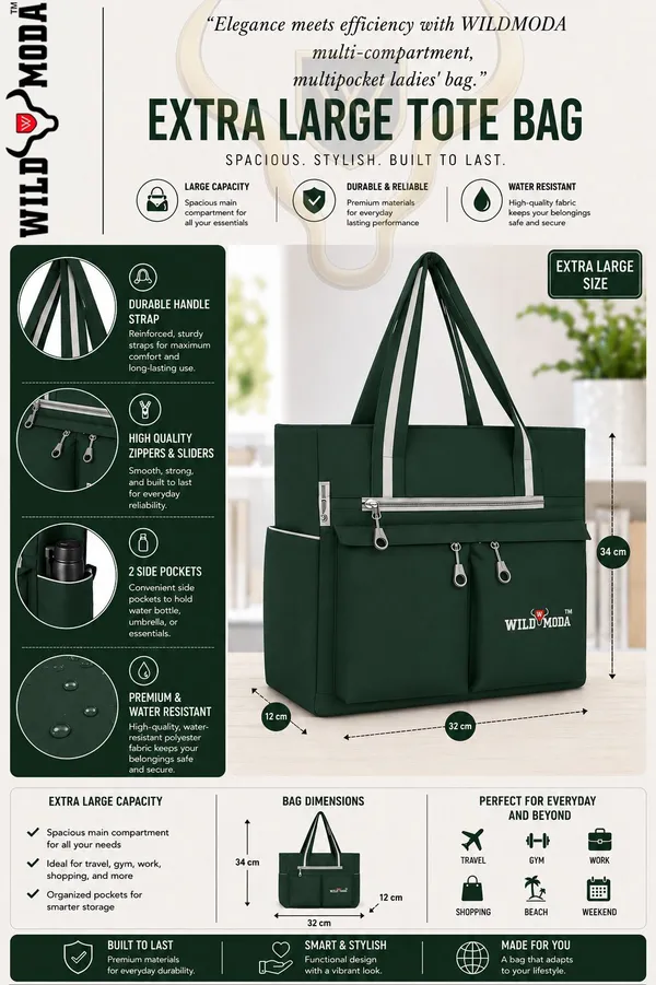 Green_Polyester_Solid_Zip_Closure_Shoulder_Bag_For_Women_(34_X_32_Cm)
