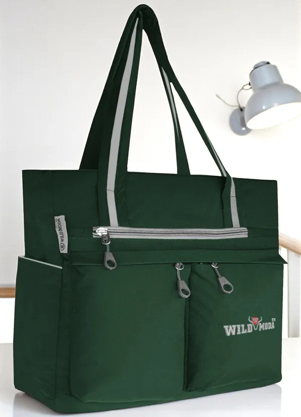 Green_Polyester_Solid_Zip_Closure_Shoulder_Bag_For_Women_(34_X_32_Cm)