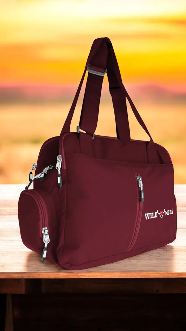 Maroon_Polyester_Solid_Zip_Closure_Shoulder_Bag_For_Women_(32_X_35_Cm)