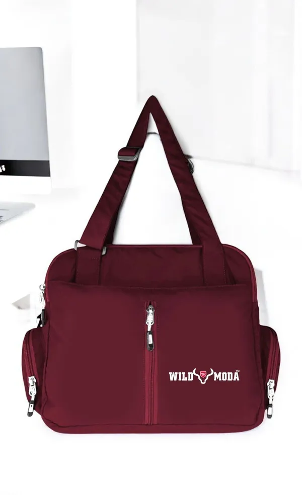 Maroon_Polyester_Solid_Zip_Closure_Shoulder_Bag_For_Women_(32_X_35_Cm)