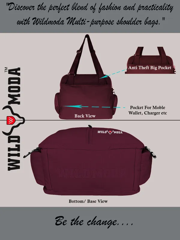Maroon_Polyester_Solid_Zip_Closure_Shoulder_Bag_For_Women_(32_X_35_Cm)