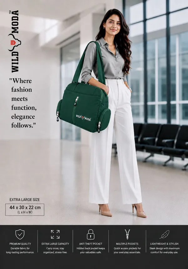Green_Polyester_Solid_Zip_Closure_Shoulder_Bag_For_Women_(32_X_35_Cm)