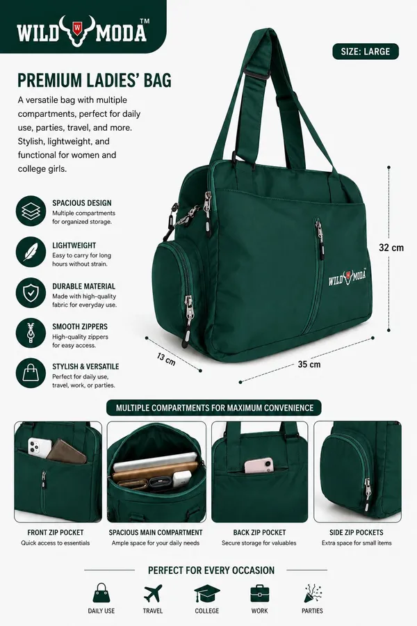 Green_Polyester_Solid_Zip_Closure_Shoulder_Bag_For_Women_(32_X_35_Cm)