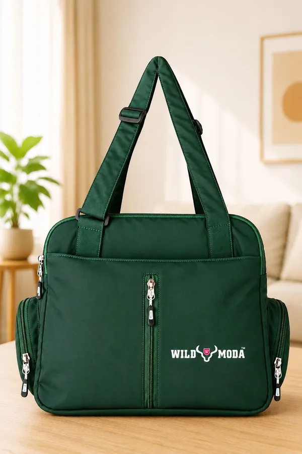 Green_Polyester_Solid_Zip_Closure_Shoulder_Bag_For_Women_(32_X_35_Cm)