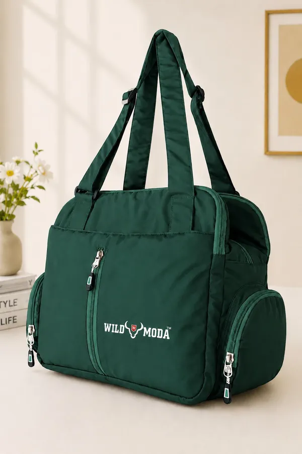 Green_Polyester_Solid_Zip_Closure_Shoulder_Bag_For_Women_(32_X_35_Cm)