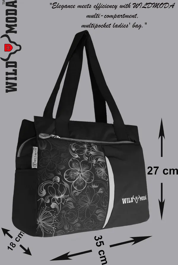 Black_&_Grey_Polyester_Printed_Zip_Closure_Shoulder_Bag_For_Women_(27_X_35_Cm)