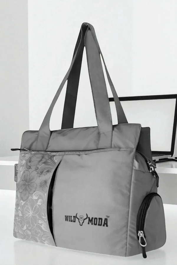 Grey_&_Black_Polyester_Printed_Zip_Closure_Shoulder_Bag_For_Women_(27_X_35_Cm)