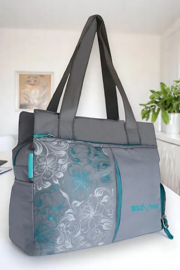 Grey_&_Blue_Polyester_Printed_Zip_Closure_Shoulder_Bag_For_Women_(27_X_35_Cm)