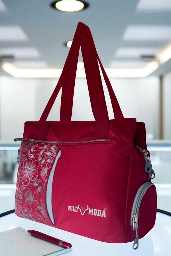 Maroon_Polyester_Printed_Zip_Closure_Shoulder_Bag_For_Women_(27_X_35_Cm)