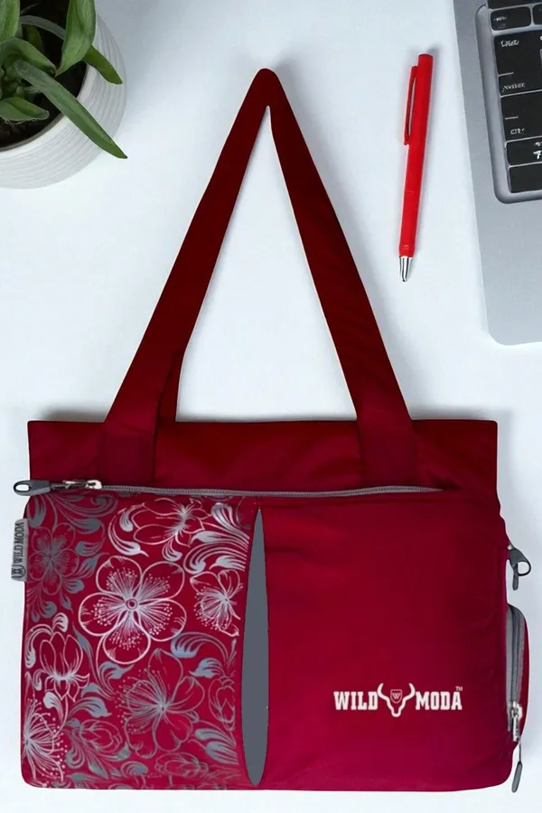 Maroon_Polyester_Printed_Zip_Closure_Shoulder_Bag_For_Women_(27_X_35_Cm)
