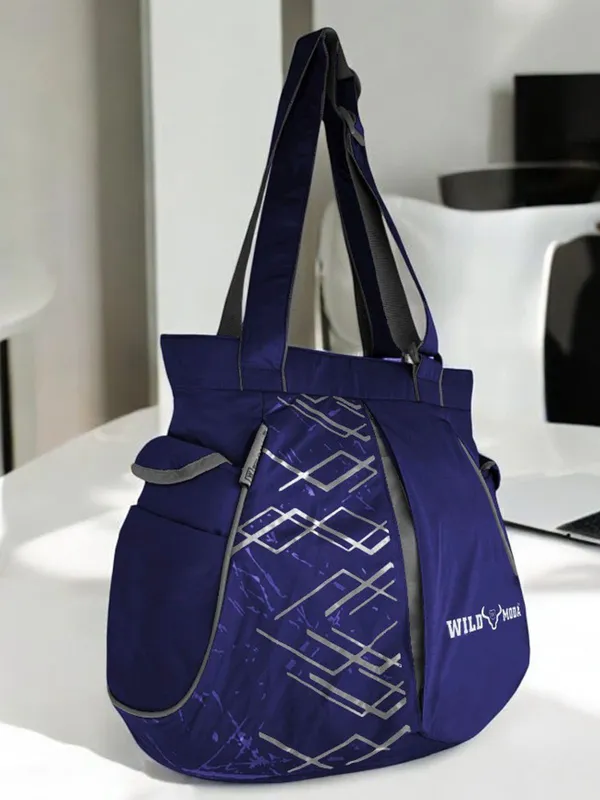 Blue_&_Grey_Polyester_Printed_Zip_Closure_Shoulder_Bag_For_Women_(31_X_40_Cm)