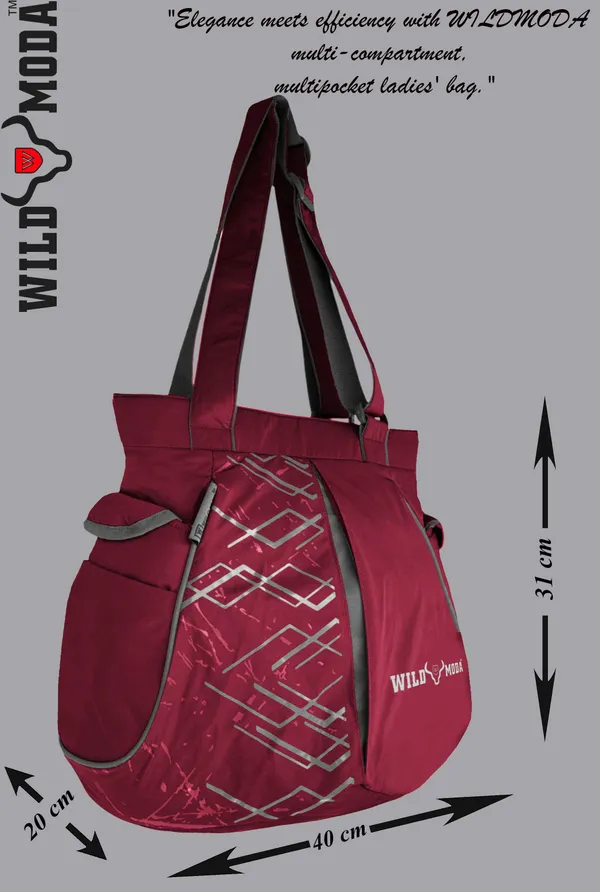 Maroon_&_Grey_Polyester_Printed_Zip_Closure_Shoulder_Bag_For_Women_(31_X_40_Cm)