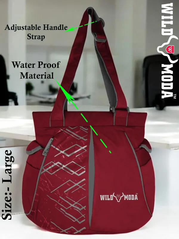Maroon_&_Grey_Polyester_Printed_Zip_Closure_Shoulder_Bag_For_Women_(31_X_40_Cm)