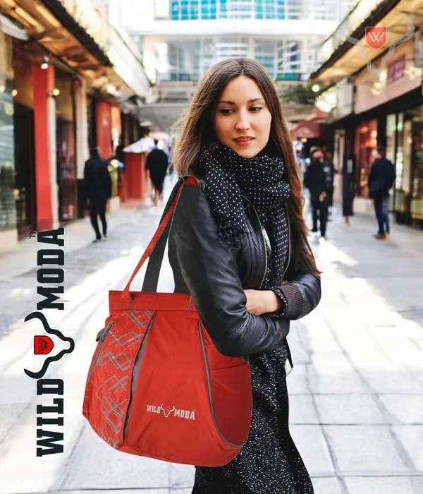 Red_&_Grey_Polyester_Printed_Zip_Closure_Shoulder_Bag_For_Women_(31_X_40_Cm)