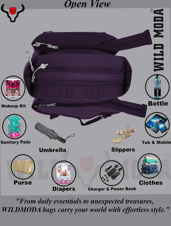 Purple_Polyester_Zip_Closure_Shoulder_Bag_For_Women_(35_X_34_Cm)