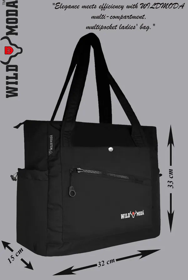 Black_Polyester_Solid_Zip_&_Velcro_Closure_Shoulder_Bag_For_Women_(33_X_32_Cm)