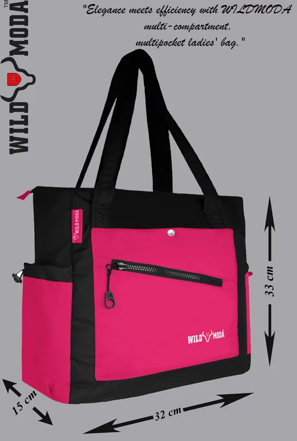 Black_&_Pink_Polyester_Solid_Zip_&_Velcro_Closure_Shoulder_Bag_For_Women_(33_X_32_Cm)