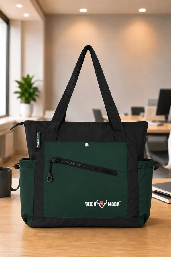 Black_&_Green_Polyester_Solid_Zip_&_Velcro_Closure_Shoulder_Bag_For_Women_(33_X_32_Cm)