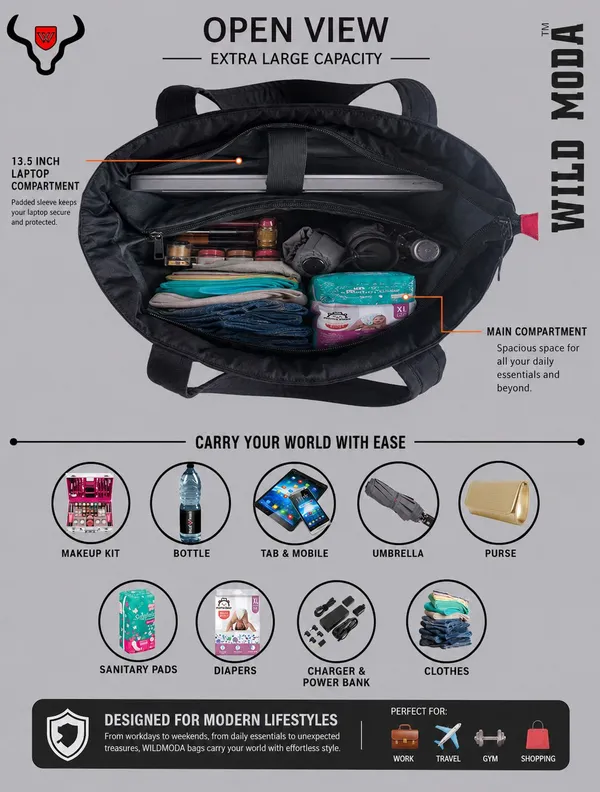 Black_&_Pink_Polyester_Solid_Zip_&_Velcro_Closure_Shoulder_Bag_For_Women_(33_X_32_Cm)