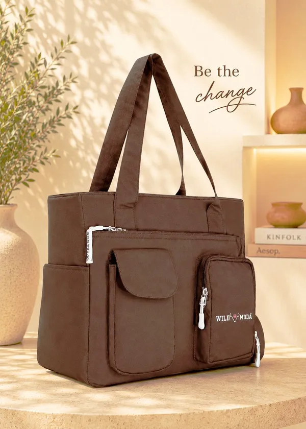 Beige_Polyester_Solid_Zip_Closure_Shoulder_Bag_For_Women_(26_X_32_Cm)