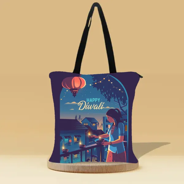Happy_Diwali_-11_Zipper_Tote_Bag