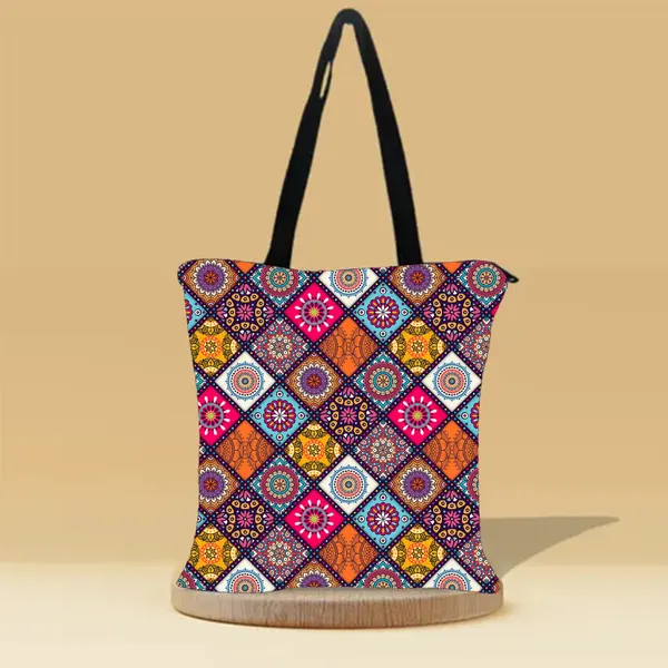 Colorful_Mandala_Zipper_Tote_Bag