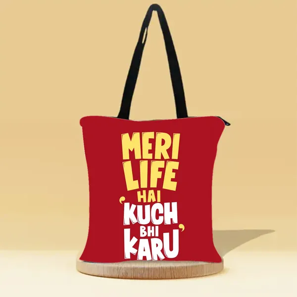 Kuch_Bhi_Karu_Zipper_Tote_Bag_|_Premium_Canvas_Tote_Bag_for_Everyday_Use